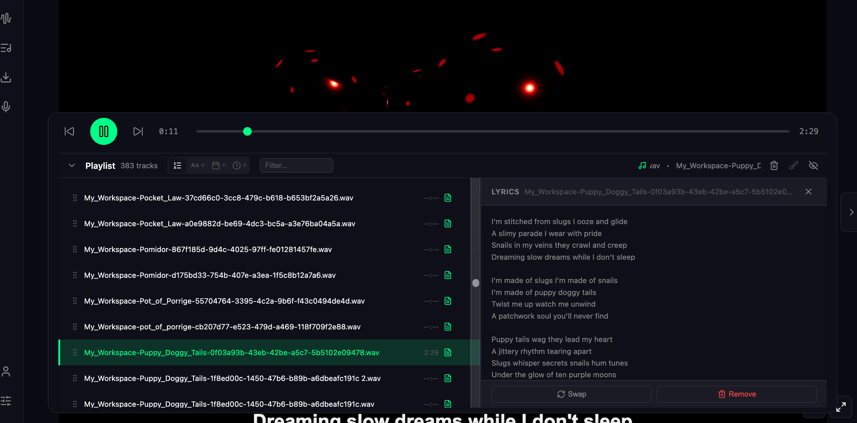 Playlist management with batch export